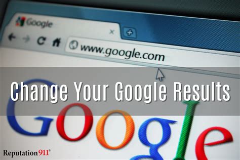 how to change google search results for my name